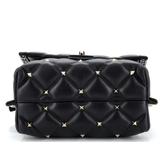 Valentino Garavani VLTN Candystud BLACK Bag Printed Leather Medium ROCKSTUD - Picture 6 of 8